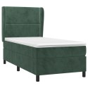 Łóżko kontynentalne z materacem, zielone, aksamit, 80x200 cm Lumarko!