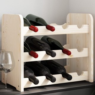 Stojak na wino, 43x25x37 cm, lite drewno sosnowe