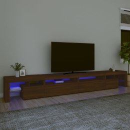 Szafka pod TV z oświetleniem LED, brązowy dąb, 290x36,5x40 cm