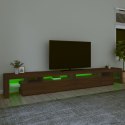 Szafka pod TV z oświetleniem LED, brązowy dąb, 290x36,5x40 cm Lumarko!