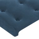 Łóżko kontynentalne, materac i LED, niebieski aksamit 200x200cm