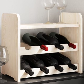 Stojak na wino z górną półką, 43x25x37 cm, lite drewno sosnowe
