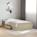 Rama łóżka z szufladami, dąb sonoma, 75x190 cm Lumarko!