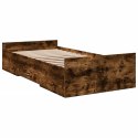 Rama łóżka z szufladami, przydymiony dąb, 100x200 cm Lumarko!