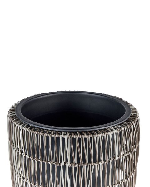 Zestaw 2 doniczek na kwiaty z technorattanu brązowy CHELONE