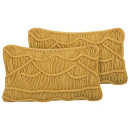 Zestaw 2 poduszek dekoracyjnych makrama 30 x 50 cm żółty KIRIS Lumarko!