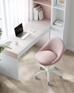 Krzesło do domowego biura bawełniane lniane krzesło obrotowe wyściełane pianką krzesło biurowe regulowana wysokość do nauki sypi
