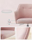 Krzesło obrotowe, krzesło biurowe, regulacja wysokości, nośność do 110 kg, materiał oddychający, do biura, sypialni, różowy