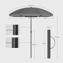 Parasol 1,6 m, parasol plażowy, UPF 50+, ochrona przeciwsłoneczna, przenośny ośmiokątny baldachim z poliestru, żebra z włókna sz
