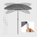 Parasol 1,6 m, parasol plażowy, UPF 50+, ochrona przeciwsłoneczna, przenośny ośmiokątny baldachim z poliestru, żebra z włókna sz