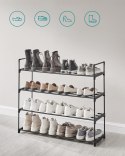 Półka na buty 4 poziomy, metalowy uchwyt na buty na 20 par butów, do salonu, przedpokoju, przedpokoju i garderoby, 92 x 30 x 73