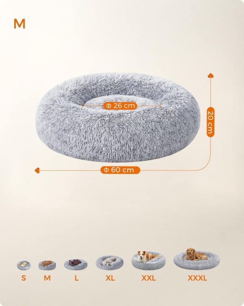 Sofa dla psa, legowisko dla kota, powierzchnia z miękkiego aksamitu PV, 60 cm, szary