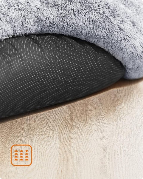 Sofa dla psa, legowisko dla kota, powierzchnia z miękkiego aksamitu PV, 60 cm, szary