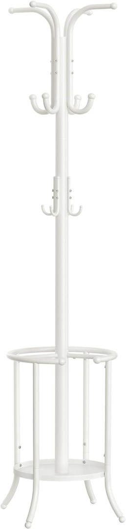 Wieszak na płaszcze Wolnostojący, Stojak na płaszcze z uchwytem na parasol, 12 haczyków, Metal, Wysokość 175 cm, do przedpokoju,