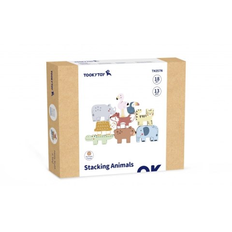 Drewniane Klocki Układanka Zwierzątka Montessori 9 el. Lumarko!