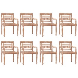 VidaXL Krzesła Batavia, 8 szt., bielone, lite drewno tekowe