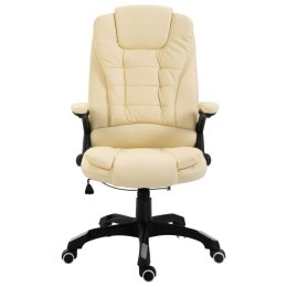 Krzesło biurowe, kremowe, sztuczna skóra Lumarko!