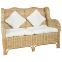 Sofa 2-osobowa, naturalny rattan i len Lumarko!