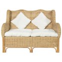 Sofa 2-osobowa, naturalny rattan i len Lumarko!