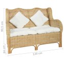 Sofa 2-osobowa, naturalny rattan i len Lumarko!