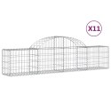 VidaXL Kosze gabionowe, 11 szt, 200x30x40/60 cm, galwanizowane żelazo