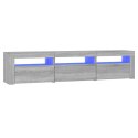 Szafka pod TV z oświetleniem LED, szarość sonoma, 180x35x40 cm Lumarko!