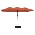 VidaXL Podwójny parasol ogrodowy, terakotowy, 449x245 cm