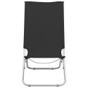 Składane krzesła plażowe, 2 szt., czarne, obite tkaniną Lumarko!