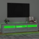 Szafka pod TV z oświetleniem LED, szarość sonoma, 180x35x40 cm Lumarko!