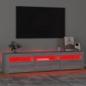 Szafka pod TV z oświetleniem LED, szarość sonoma, 180x35x40 cm Lumarko!