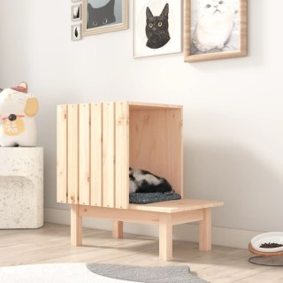 Domek dla kota, 60x36x60 cm, lite drewno sosnowe
