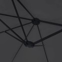 Podwójny parasol ogrodowy z LED, czarny, 449x245 cm Lumarko!