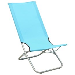 Składane krzesła plażowe, 2 szt., turkusowe, obite tkaniną Lumarko!