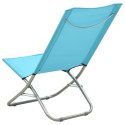 VidaXL Składane krzesła plażowe, 2 szt., turkusowe, obite tkaniną