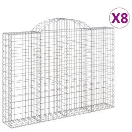 VidaXL Kosze gabionowe, 8 szt, 200x30x140/160 cm, galwanizowane żelazo