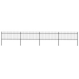 Ogrodzenie z prętów z grotami, stalowe, 6,8 x 0,8 m, czarne Lumarko!