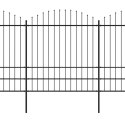 Panele ogrodzeniowe z grotami, stal, (1,75-2) x 11,9 m, czarne Lumarko!