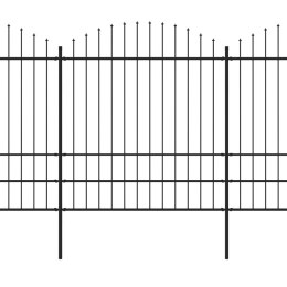 Panele ogrodzeniowe z grotami, stal, (1,75-2) x 11,9 m, czarne Lumarko!