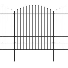 Panele ogrodzeniowe z grotami, stal, (1,75-2) x 15,3 m, czarne Lumarko!