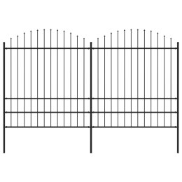 Panele ogrodzeniowe z grotami, stal, (1,75-2) x 3,4 m, czarne Lumarko!