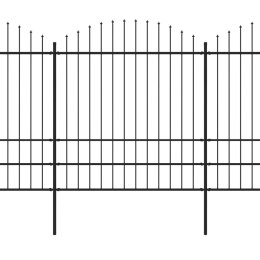 Panele ogrodzeniowe z grotami, stal, (1,75-2) x 3,4 m, czarne Lumarko!