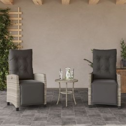 VidaXL Rozkładane fotele ogrodowe z podnóżkiem, 2 szt., jasnoszare