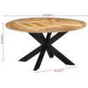 Stół do jadalni, Ø150x76 cm, surowe drewno mango Lumarko!