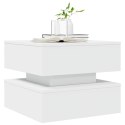 Stolik kawowy z oświetleniem LED, biały, 50x50x40 cm Lumarko!