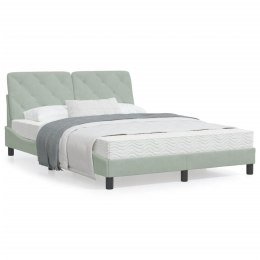 Łóżko z materacem, jasnoszare, 140x200 cm, aksamit Lumarko!