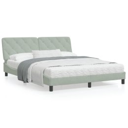 Łóżko z materacem, jasnoszare, 160x200 cm, aksamit Lumarko!