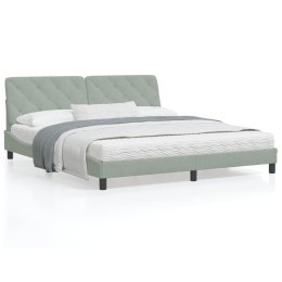 Łóżko z materacem, jasnoszare, 180x200 cm, aksamit Lumarko!