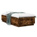 VidaXL Rama łóżka, przydymiony dąb, 90x200 cm, materiał drewnopochodny