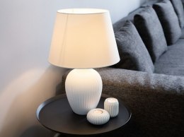 Lampka nocna ceramiczna biała FERGUS Lumarko!