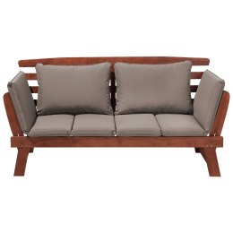 Sofa ogrodowa drewniana 165/210 cm ciemna z regulowanymi podłokietnikami PORTICI Lumarko!